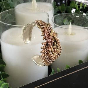Hecho en Mexico Silver, Gold and Copper Cuff
